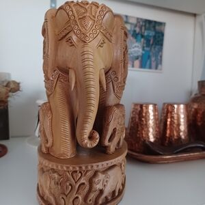 Handcarved New Magnificent Rajasthan India Wood Elephant Statue Sandalwood Scent